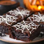 Spider Web Halloween Brownies