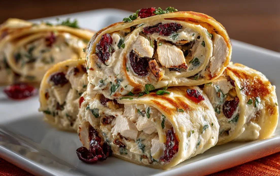 Tasty Chicken Cranberry Pinwheels